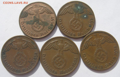  3 рейх 1 пфенниг 1937 A, 1938 A (5 шт.) до 7.10 - IMG_2742.JPG