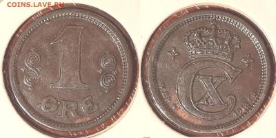 Дания 1 эре, 1913 до 6го - dan1ore1913