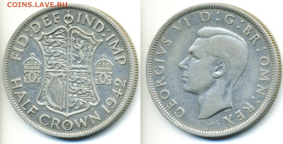 Великобритания ½ кроны, 1942 до 10го - GB1_2kr1942