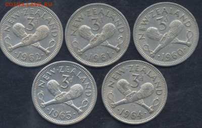 ФИКС. Новая Зеландия 3 пенса 1953-1965 г. 12.10.2022 г. 22- - 3 пеннса 1960-65