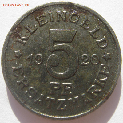 Германия Халль нотгельд 5 пфеннигов 1920 до 14.10 - IMG_2029.JPG