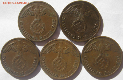  3 рейх 1 пфенниг 1937 A, 1938 A (5 шт.) до 14.10 - IMG_2899.JPG