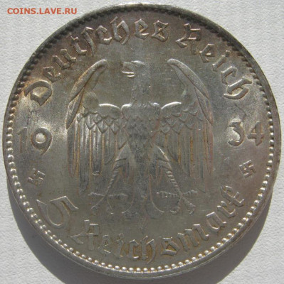 Германия 3 рейх 5 рейхсмарок 1934 F кирха без подписи 14.10 - IMG_2608.JPG
