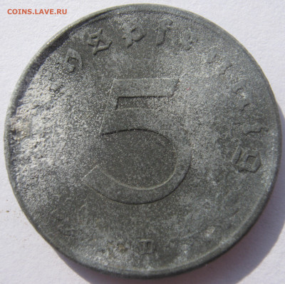 Германия оккупация союзников 5 пфеннигов 1947 D до 14.10 - IMG_0015.JPG