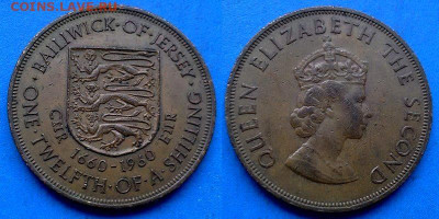 12 шиллинга 1960 года (300 лет ) до 18.10 - Джерси 1.12 шиллинга, 1960 (2)