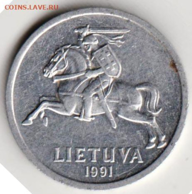 ЛИТВА 1 цент 1991 г. до 19.10.22 г. в 23.00 - 031