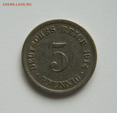 Германия 5 пфеннигов 1914 г. "А" до 19.10.22 - DSCN2959.JPG