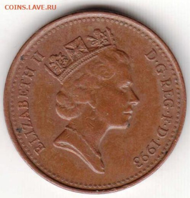 ВЕЛИКОБРИТАНИЯ 1 пенни 1993 г. до 21.10.22 г. в 23.00 - 043
