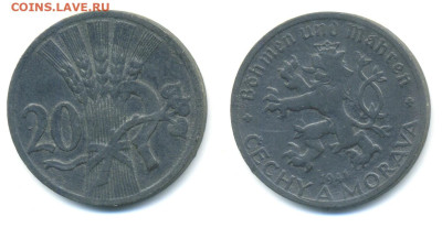 Богемия и Моравия 20 геллеров, 1941 - Bogemia20gel1941