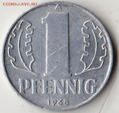 ГДР 1 пфенниг 1968 г. до 23.10.22 г. в 23.00 - 057