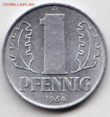 ГДР 1 пфенниг 1964 г. до 23.10.22 г. в 23.00 - 058
