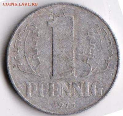 ГДР 1 пфенниг 1975 г. до 23.10.22 г. в 23.00 - 059