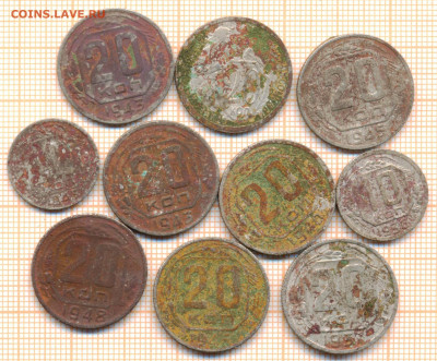 монеты СССР до 1961г. 10 монет, никель1 - никель 1