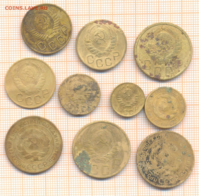 монеты СССР до 1961г. 10 монет, албронза5, до 25.10.22 - 10шт 5