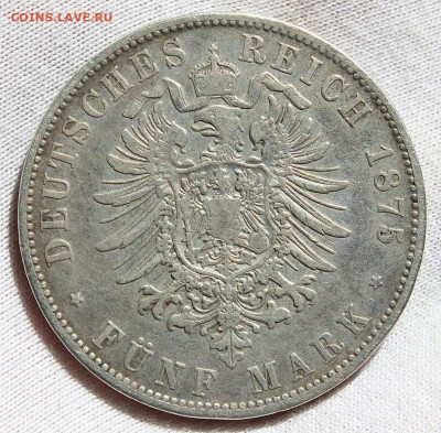 5 марок 1875 года Бавария (Людвиг 2) - IMG_0705.JPG