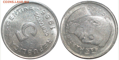 2 копейки 1954 двойной удар UNC - 5ct_1956_doble_golpe_de_ambos_lados