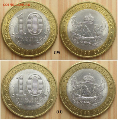 Монеты РФ БИМ 2011 СПМД Воронежская обл.2 шт. (10+11) - БИМ 2011 СПМД Воронежская обл. 2 шт.  (10+11).JPG