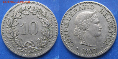 Швейцария 10 раппен 1897 до 29-10-22 в 22:00 - Швейцария 10 раппен 1897     6440
