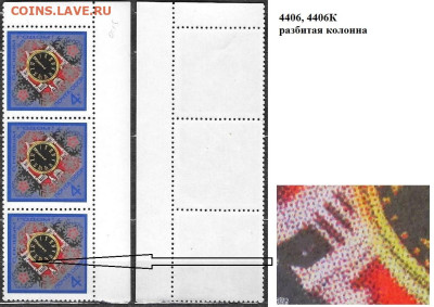 Марки СССР 1974 №4406+4406К С Новым годом! разновидность сце - 4406, 4406Ксцепка разновидн.