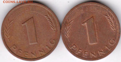 ГЕРМАНИЯ 1 пфенниг 1991 г. J,D до 31.10.22 г. в 23.00 - 061
