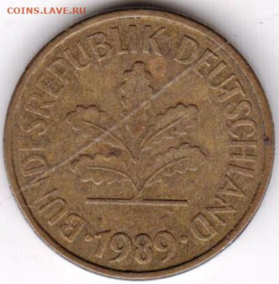 ГЕРМАНИЯ 5 пфеннигов 1989 г. J до 01.11.22 г. в 23.00 - 035