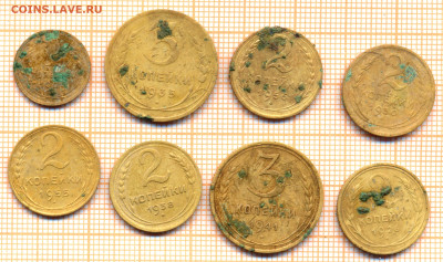 8 монет СССР до 1961г. 2, до 01.11.22 в 22:00 по Москве - 8 монет 2