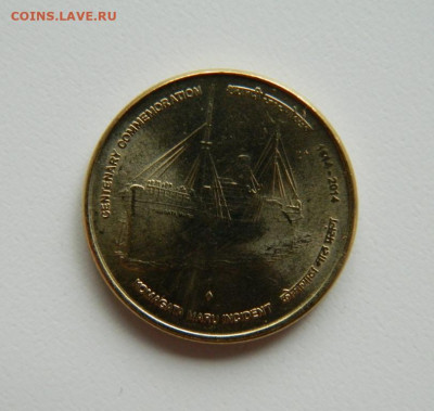 Индия 5 рупий 2014 г. (Юбилейная) Корабль до 02.11.22 - DSCN3550.JPG
