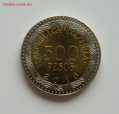 Колумбия 500 песо 2016 г. (Фауна) БИМ до  02.11.22 - DSCN3699.JPG