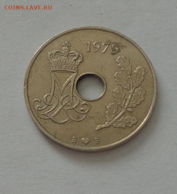 ДАНИЯ - 25 эре с отверстием до 4.11, 22.00 - Дания - 25 эре с отверстием1