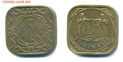 Суринам 5 центов, 1962 до 01.11 - Surin5cen1962