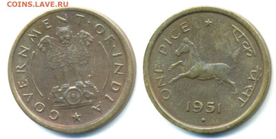 Индия 1 пайс, 1951 до 01.11 - India1pice1951
