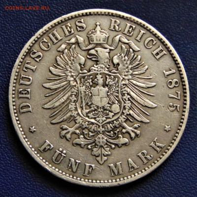 Саксония. 5 марок 1875. До 04.11.22 - DSC03044.JPG