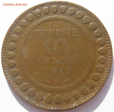 Тунис (франц. протекторат) 10 сантимов 1917 Насир Бей 1.11 - IMG_2812.JPG