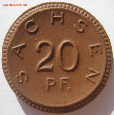 Германия Саксония нотгельд 20 пфеннигов 1921 фарфор до 1.11 - IMG_2056.JPG