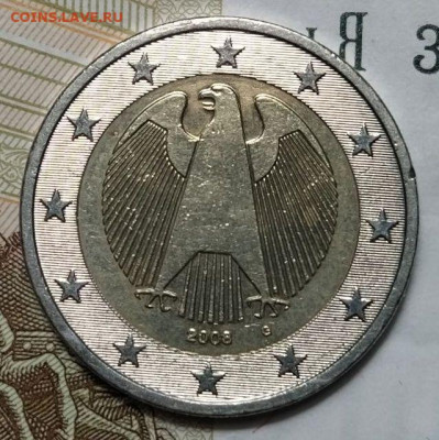 2 евро 2008 G, Германия. На оценку. - 1