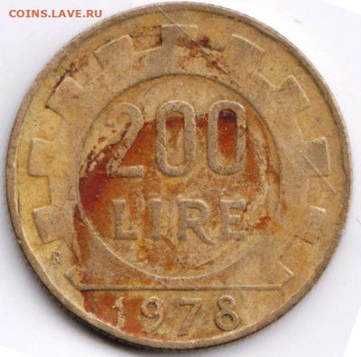 ИТАЛИЯ 200 лир 1978 г. до 06.11.22 г. в 23.00 - 054