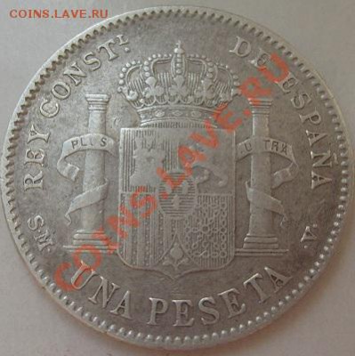 1 песета 1900 Испания серебро до 5 декабря 23-00 мск - s6300608