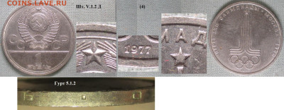 Монеты СССР ю 1 р. 1977 ЛМД Олимпиада. Эмбл. шт. V.1.2 Д - СССР ю 1 р. 1977 Олимпиада. Эмблема шт. V.1.2 Д 5.1.2 (4).JPG