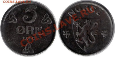 >Монета Войны< Норвегия 5 орэ 1942 до 7.12.11 21:00 - Норвегия_5_орэ_42
