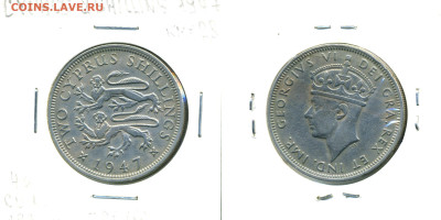 Кипр 2 шиллинга, 1947 - Cypr2shil1947