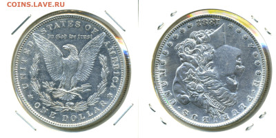 США 1 доллар, 1882 Доллар Моргана до 03.11 - USA1d1882