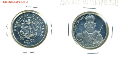 Андорра 50 сантимов, 2013 PROOF  до 03.11 - And50c2013PROOF