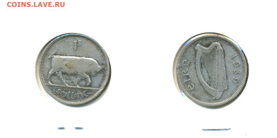 Ирландия 1 шиллинг, 1939 до 03.11 - Irl1s1939