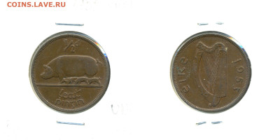 Ирландия ½ пенни, 1953 до 03.11 - Irl1-2p1953