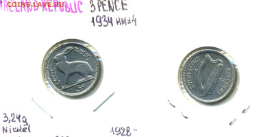 Ирландия 3 пенса, 1934 до 03.11 - Irl3p1934