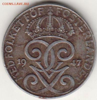 ШВЕЦИЯ 2 эре 1947 г. до 09.11.22 г. в 23.00 - 006
