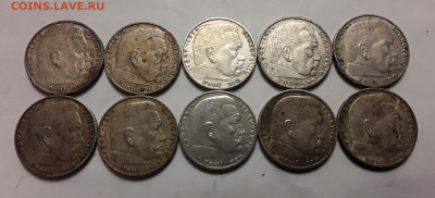 Германия. 2 марки 1937-1939 гг. 10 шт. До 06.11.22. - 20221103_210734