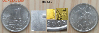 Монеты РФ 1 к. 2005 м шт.1.2 Б нч - 1 к. 2005 м шт. 1.2 Б нч.JPG