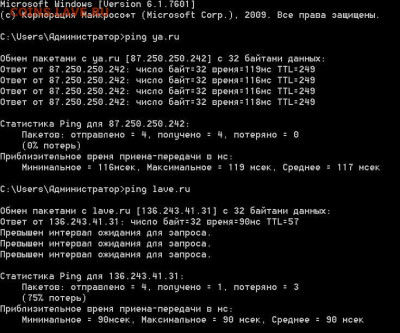 сегодня сайт ОЧЕНЬ тормозит - ping