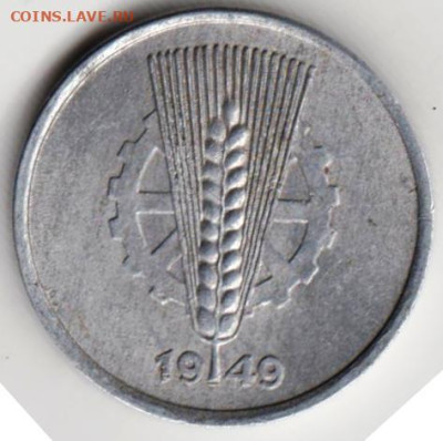 ГДР 5 пфеннигов 1949 г. до 11.11.22 г. в 23.00 - 020